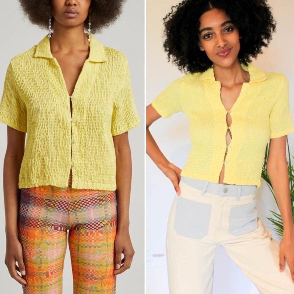 Paloma Wool | Josefina Short Sleeve Shirt in Yellow - Size  XS